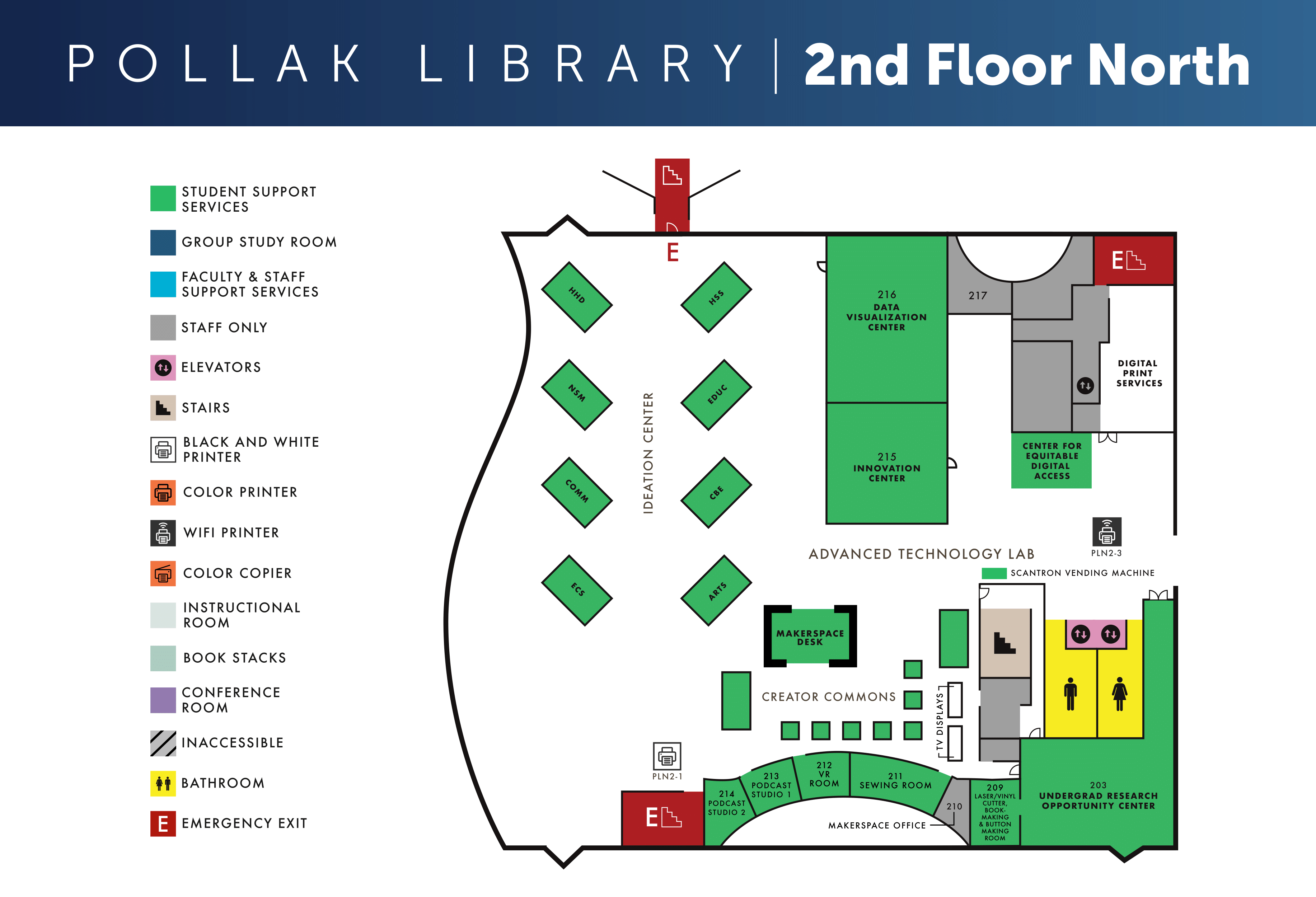 Second Floor North Map