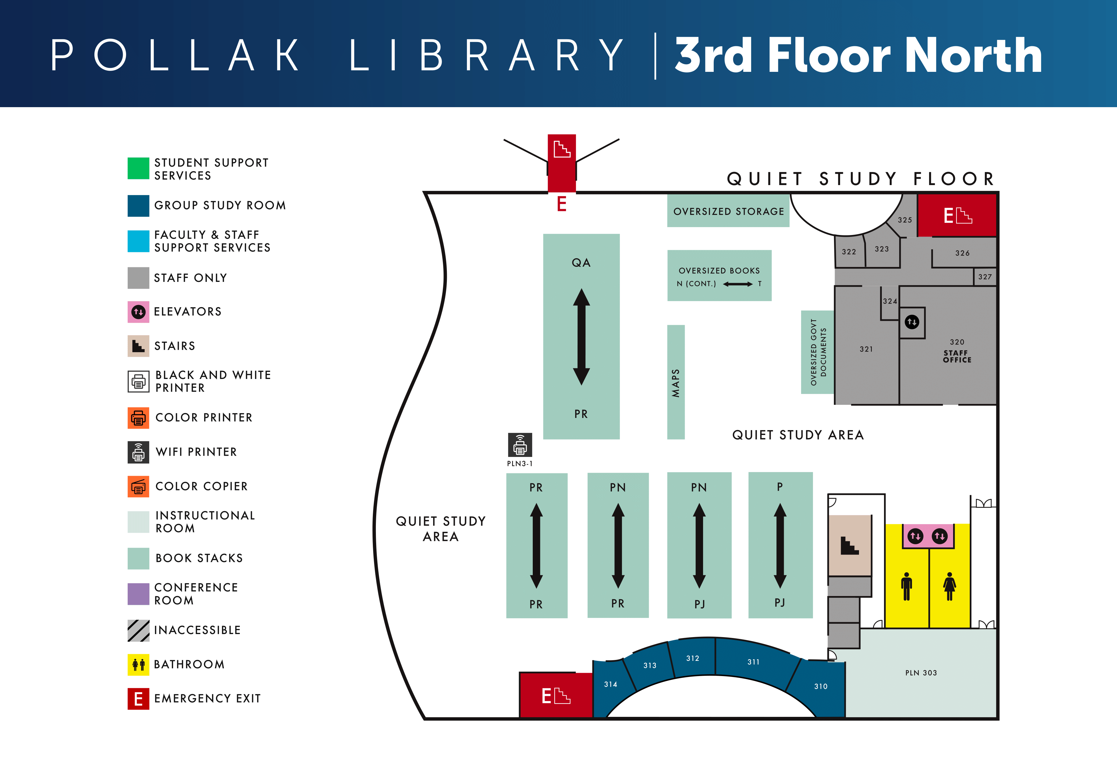 Third Floor North Map