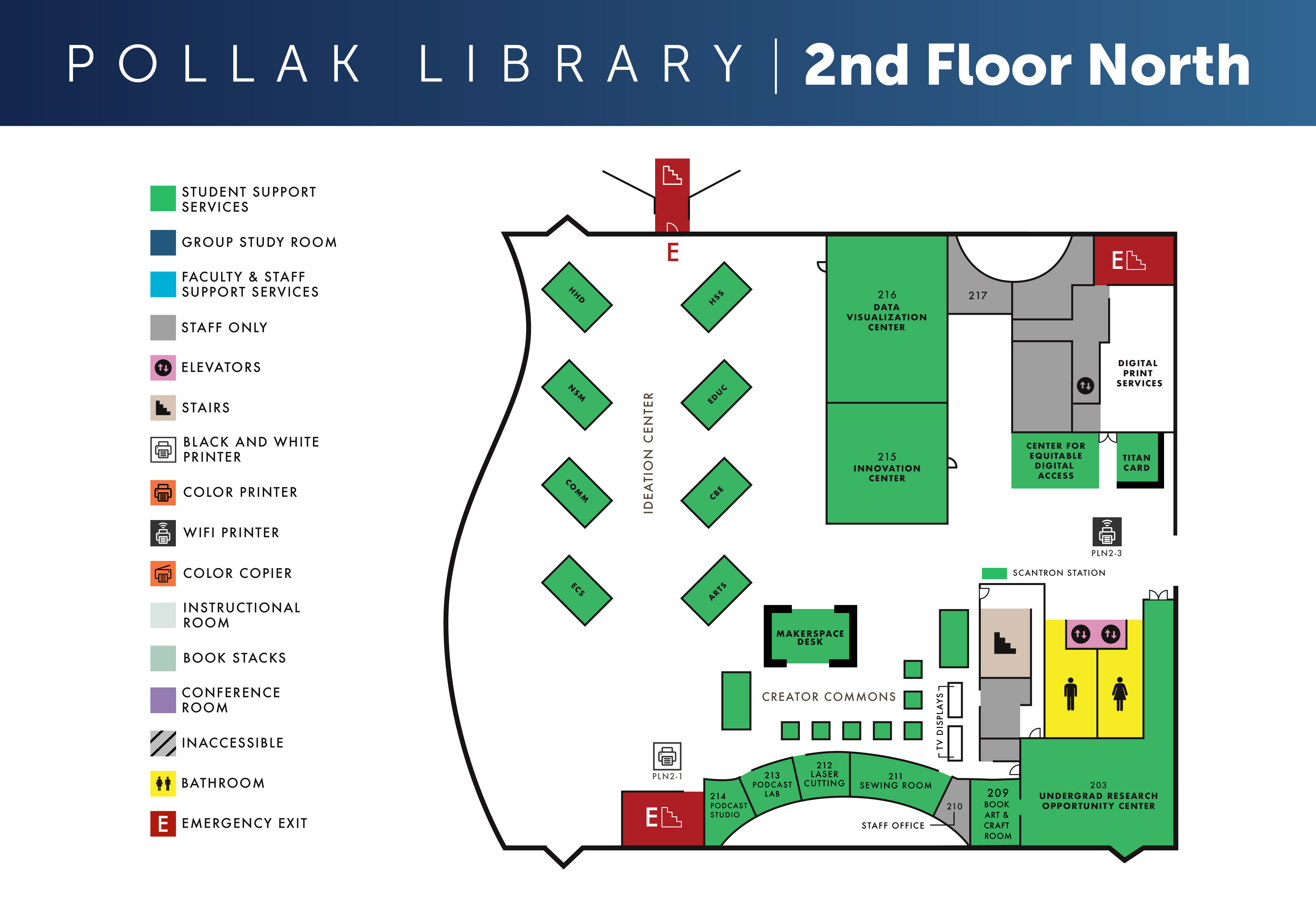Second Floor North Map