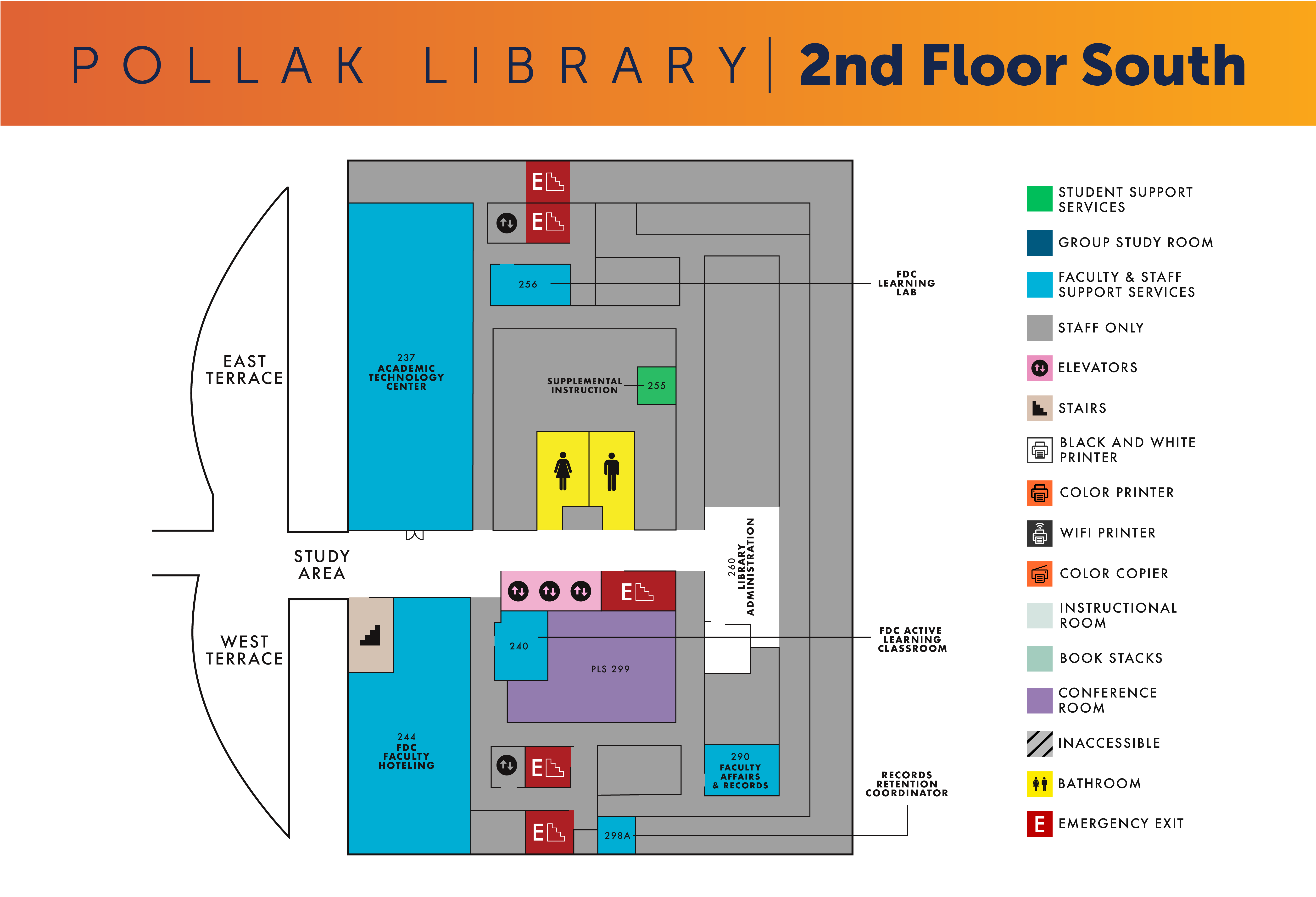 Second Floor South Map